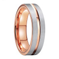 Moda de 6 mm/8 mm Ring de acero de tungsteno Joyas de oro rosa